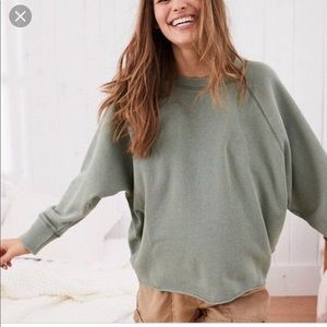 Aerie Raw Cut City Sweatshirt - Olive Green